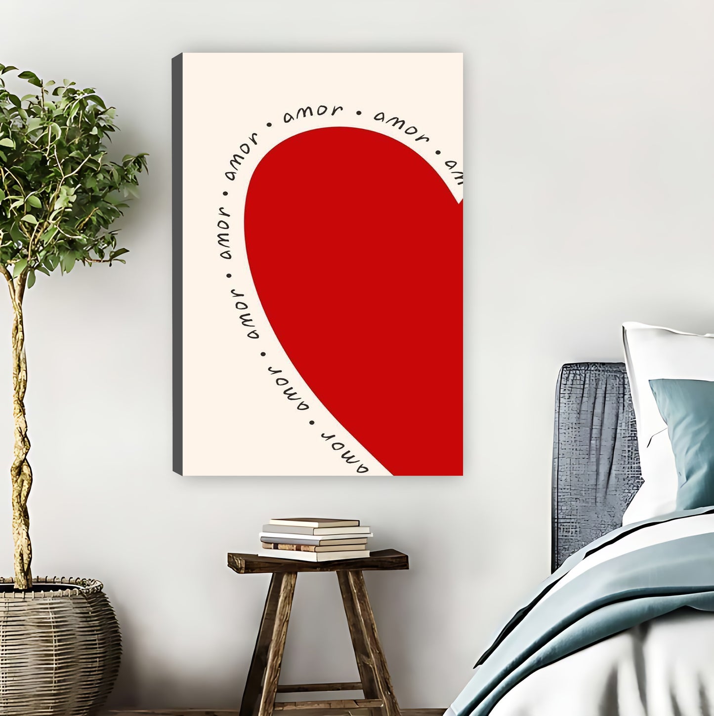 "Amor" Heart Loop Minimalist Wall Art Print|Liberty Signs #L810