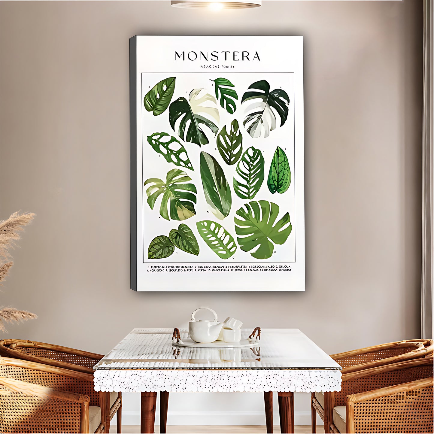Monstera & Tropical Leaf Botanical Art Print | Boho Plant Wall Decor|Liberty Signs #L482