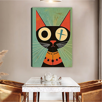 Mid-Century Modern Black Cat Abstract Wall Art| Liberty Signs #L1548