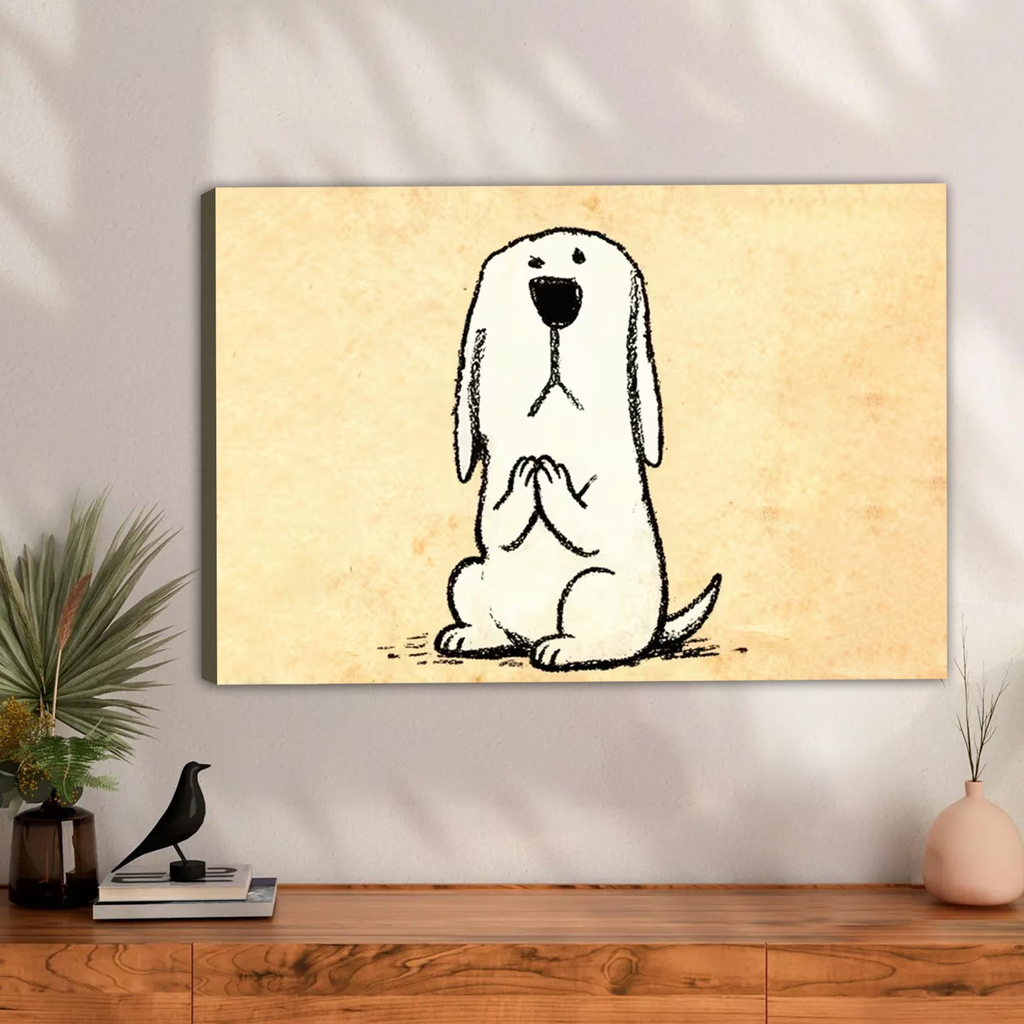 Cute Praying Long-Eared Dog Vintage Wall Art Print| Liberty Signs #L1604
