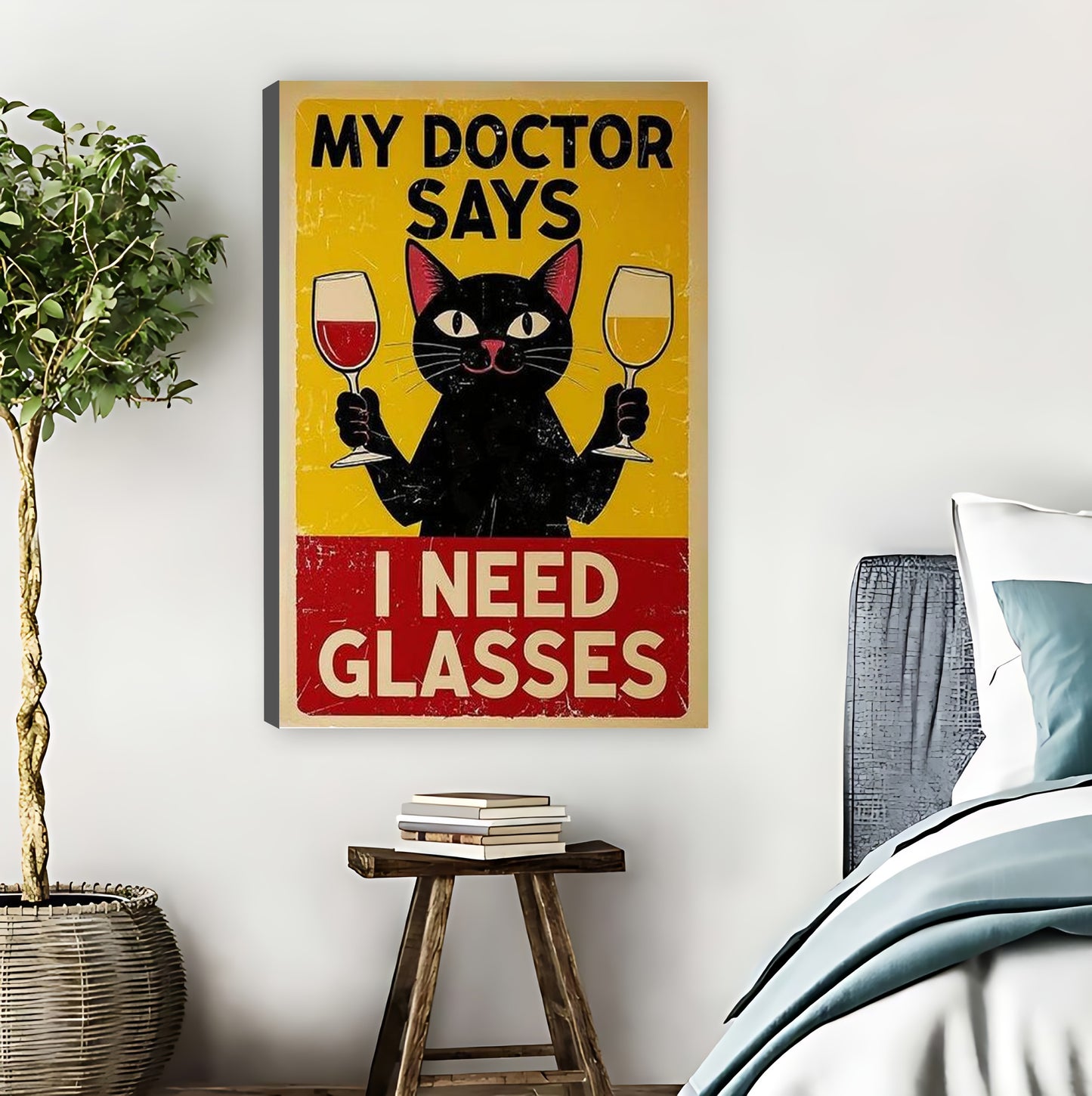 Cat Glasses Reminder Sign – My Doctor Says I Need Glasses| Liberty Signs #L898