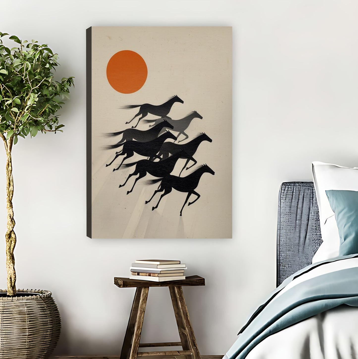 Mid-Century Running Horses Sun Art Print| Liberty Signs #L1626
