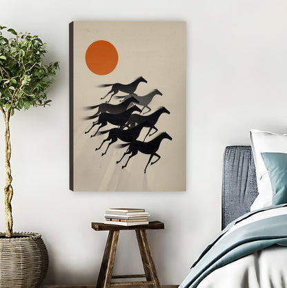 Mid-Century Running Horses Sun Art Print| Liberty Signs #L1626
