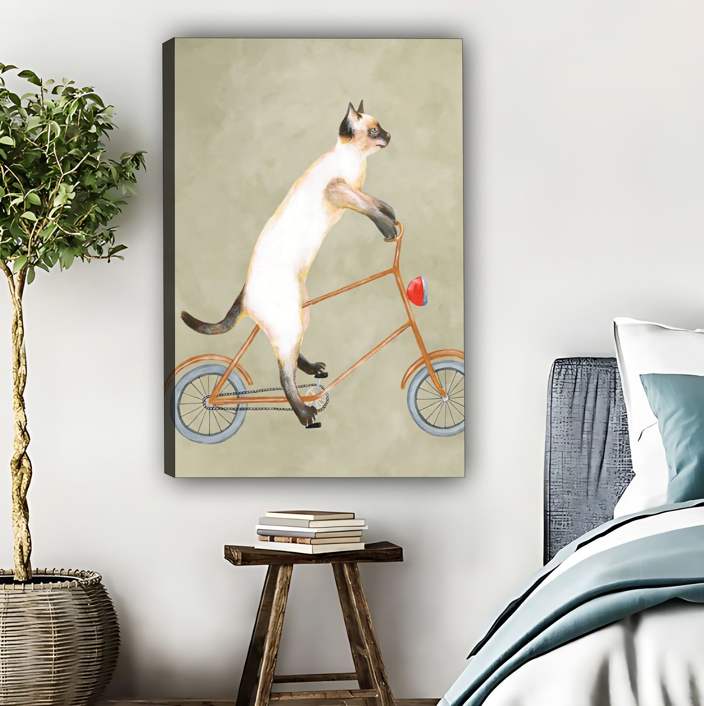 Cat on Bicycle Whimsical Art Print|Liberty Signs #L612