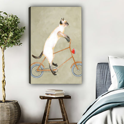 Cat on Bicycle Whimsical Art Print|Liberty Signs #L612