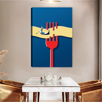 Surreal Fork & Pasta Adventure Art Print|Liberty Signs #L834