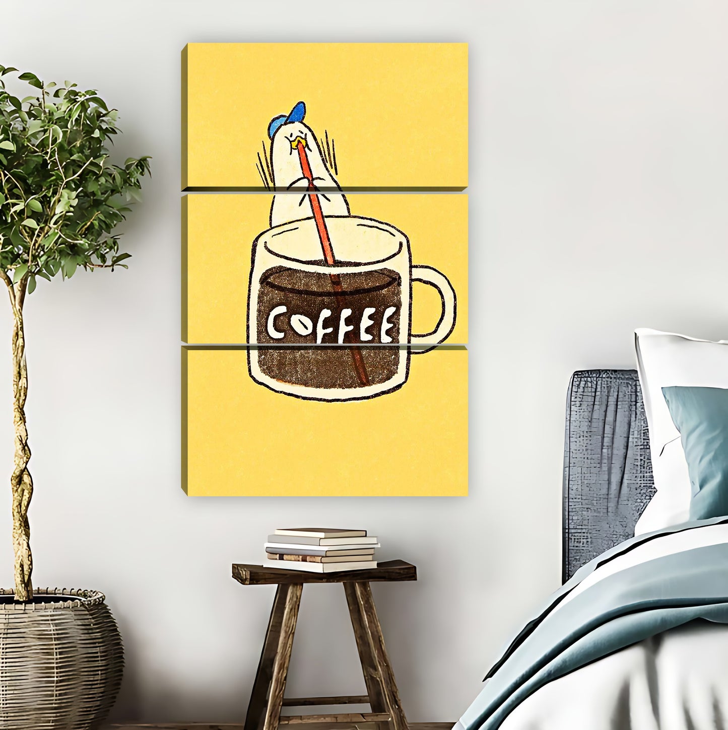 Duck in Coffee Cup Art Print | Coffee Lover Wall Decor|Liberty Signs #L639