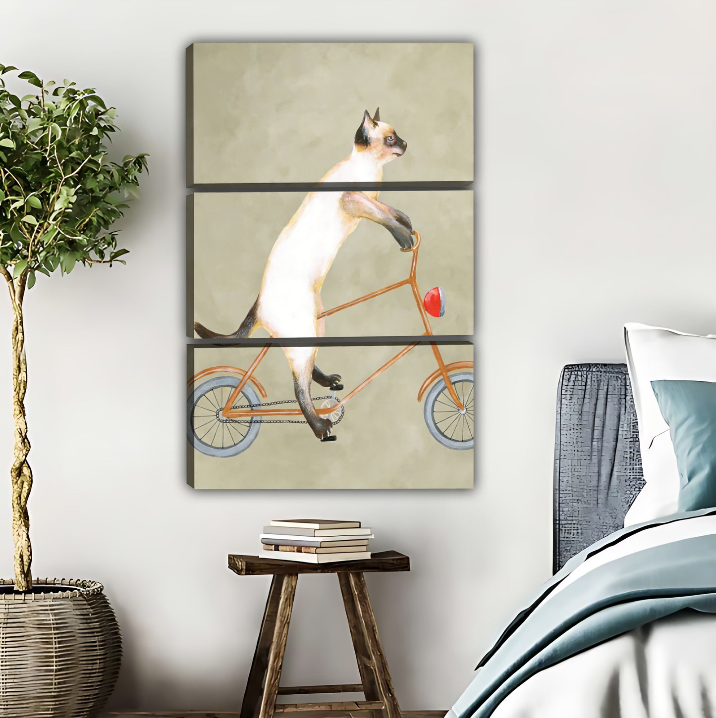 Cat on Bicycle Whimsical Art Print|Liberty Signs #L612