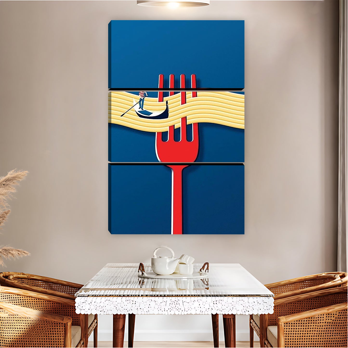 Surreal Fork & Pasta Adventure Art Print|Liberty Signs #L834