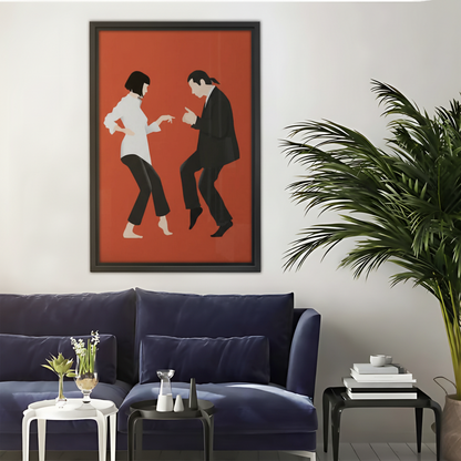 Minimalist Dancing Duo Framed Canvas Wall Art Print|Liberty Signs #L1671