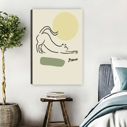 Picasso Cat Line Art Minimalist Framed Canvas Wall Art|Liberty Signs #L1678