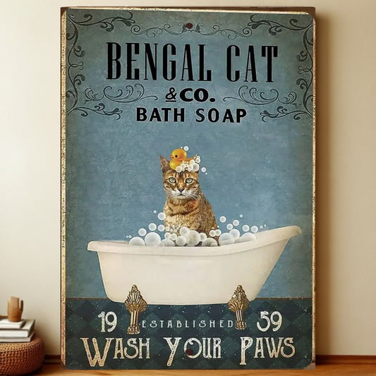 8x12 Cute Cat Metal Sign – Retro Tin Wall Art for Cat Lovers & Kitchens | Liberty Signs #2012