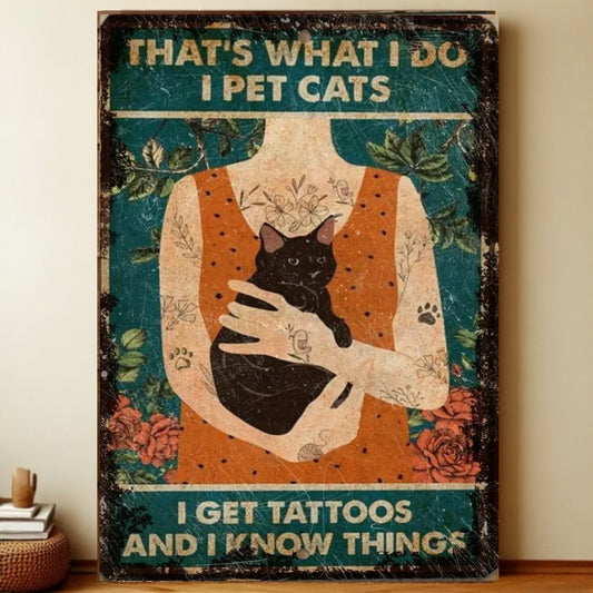 8x12 Cute Cat Metal Sign – Retro Tin Wall Art for Cat Lovers & Kitchens | Liberty Signs #2017