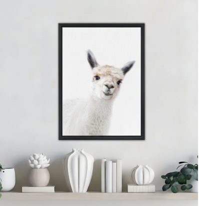 Cute Alpaca Wall Art - Minimalist Nursery Decor Canvas Print | Liberty Signs #L266