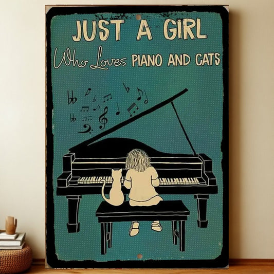 8x12 Cute Cat Metal Sign – Retro Tin Wall Art for Cat Lovers & Kitchens | Liberty Signs #2035