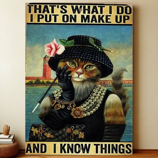 8x12 Cute Cat Metal Sign – Retro Tin Wall Art for Cat Lovers & Kitchens | Liberty Signs #2037
