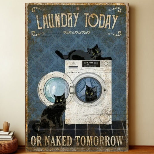 8x12 Cute Cat Metal Sign – Retro Tin Wall Art for Cat Lovers & Kitchens | Liberty Signs #2038