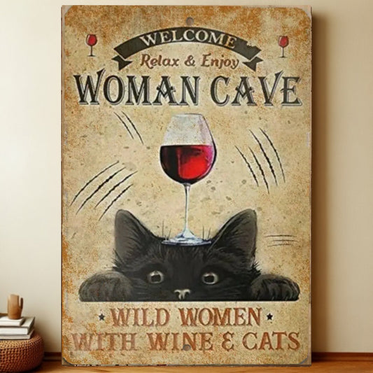8x12 Cute Cat Metal Sign – Retro Tin Wall Art for Cat Lovers & Kitchens | Liberty Signs #2039