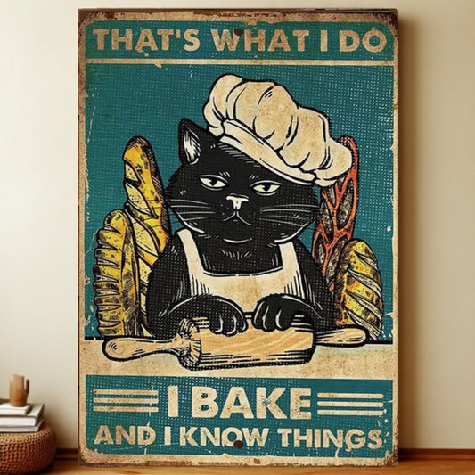 8x12 Cute Cat Metal Sign – Retro Tin Wall Art for Cat Lovers & Kitchens | Liberty Signs #2042
