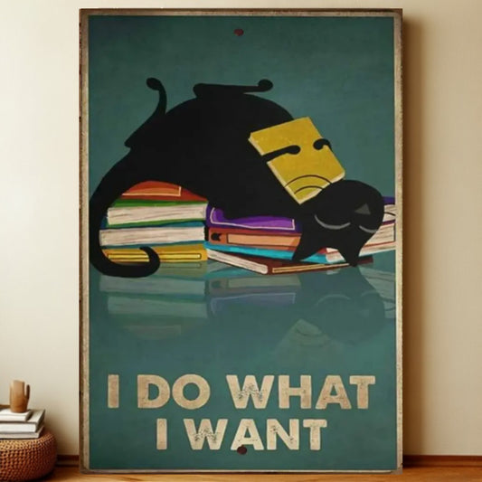 8x12 Cute Cat Metal Sign – Retro Tin Wall Art for Cat Lovers & Kitchens | Liberty Signs #2046