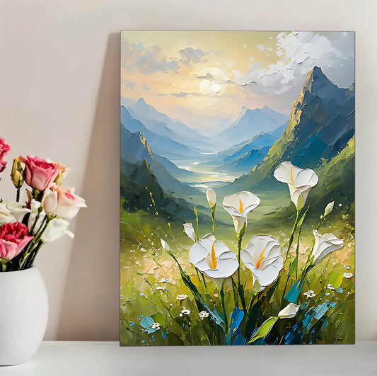 12x16 Pink Peony Floral Canvas Art – Elegant Botanical Print for Bedroom & Entryway | Liberty Signs#F2005