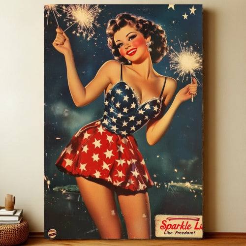 8x12 Patriotic USA Metal Sign – Vintage Wall Art with Flag & Freedom | Liberty Signs #6022