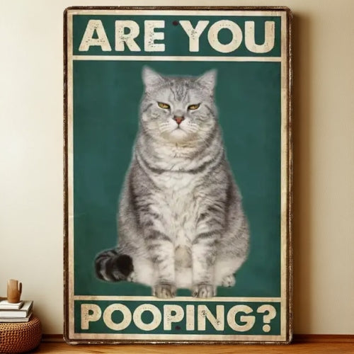 8x12 Cute Cat Metal Sign – Retro Tin Wall Art for Cat Lovers & Kitchens | Liberty Signs #2205