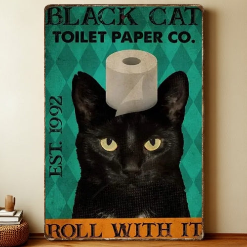 8x12 Cute Cat Metal Sign – Retro Tin Wall Art for Cat Lovers & Kitchens | Liberty Signs #2215