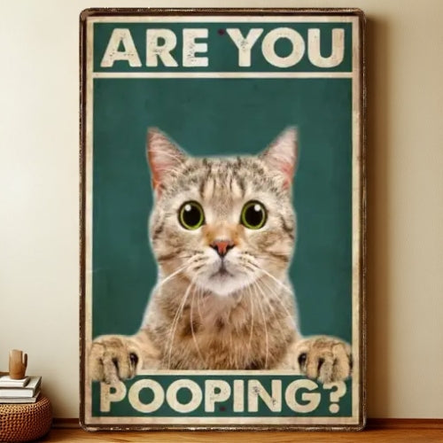 8x12 Cute Cat Metal Sign – Retro Tin Wall Art for Cat Lovers & Kitchens | Liberty Signs #2220