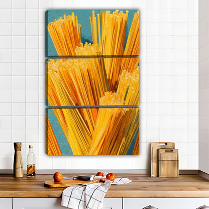 Golden Pasta Art Print - Modern Kitchen Wall Decor|Liberty Signs #L488