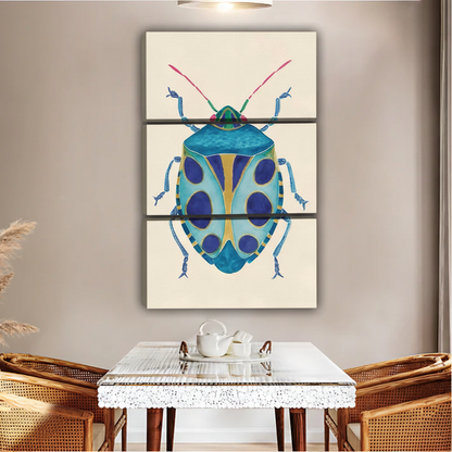 Blue Beetle Watercolor Art Print | Turquoise Insect Wall Decor|Liberty Signs #L615
