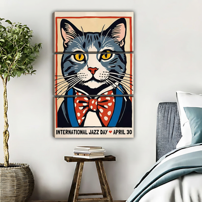 Jazz Cat Art Print - International Jazz Day Vintage Poster|Liberty Signs #L448