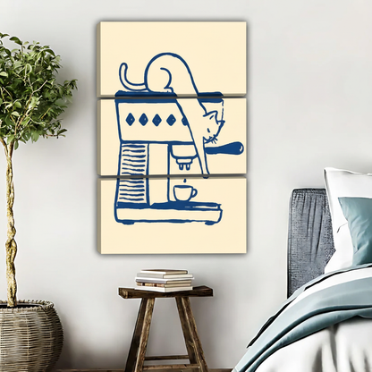 Coffee Machine Line Art Print - Minimalist Kitchen Wall Decor|Liberty Signs #L432