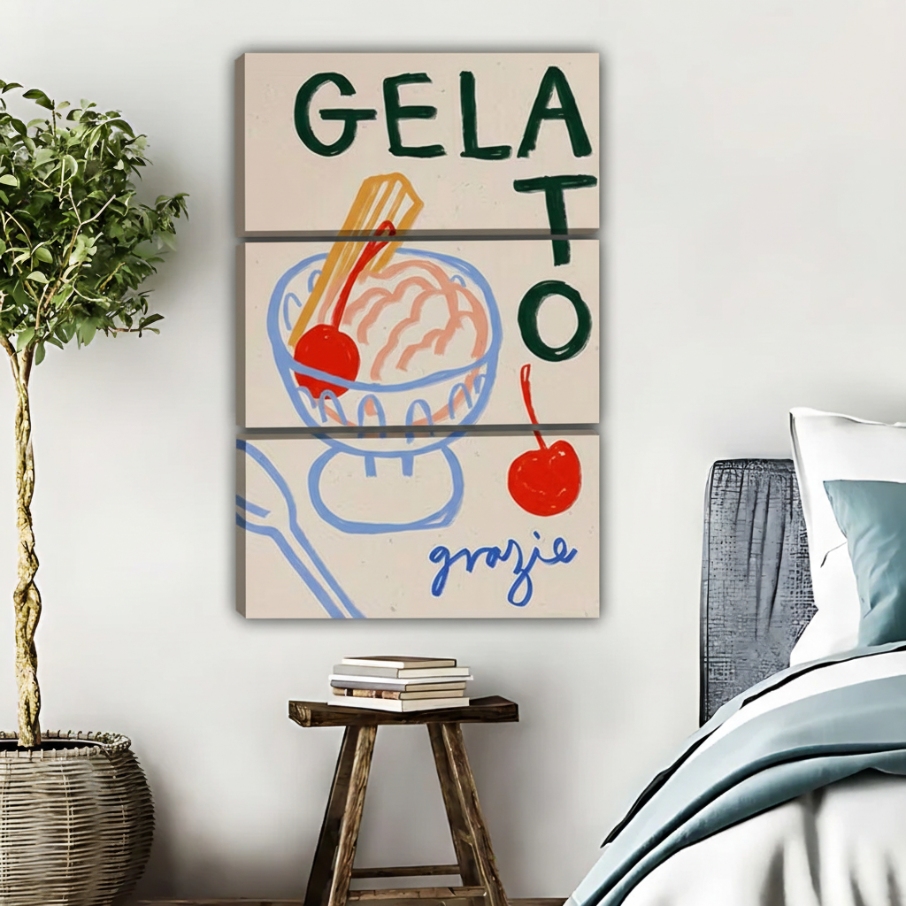 Gelato Art Print - Italian Ice Cream Kitchen Wall Decor|Liberty Signs #L444