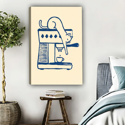 Coffee Machine Line Art Print - Minimalist Kitchen Wall Decor|Liberty Signs #L432