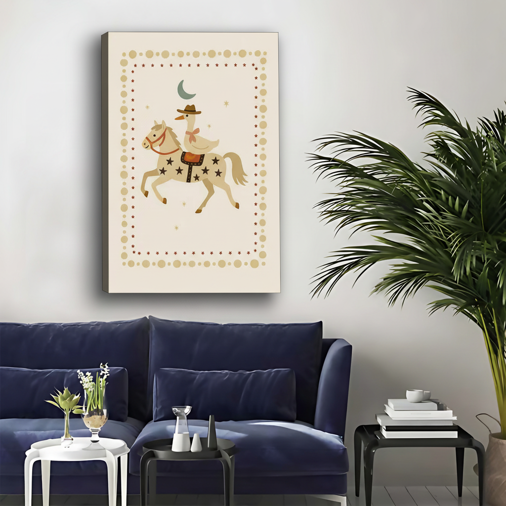 Cowboy Unicorn Wall Art - Whimsical Kids Room Decor|Liberty Signs #L369