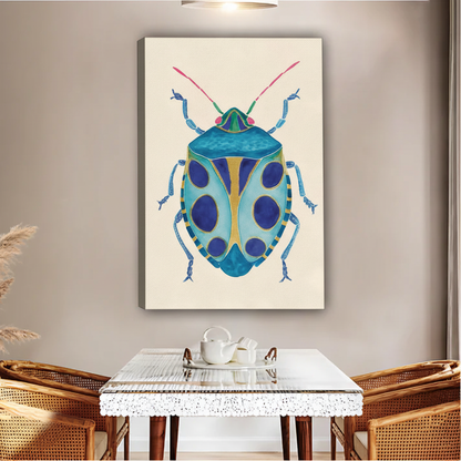 Blue Beetle Watercolor Art Print | Turquoise Insect Wall Decor|Liberty Signs #L615