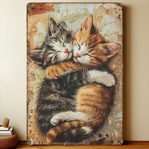 8x12 Cute Cat Metal Sign – Retro Tin Wall Art for Cat Lovers & Kitchens | Liberty Signs #2252