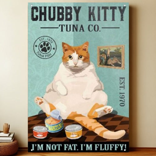 8x12 Cute Cat Metal Sign – Retro Tin Wall Art for Cat Lovers & Kitchens | Liberty Signs #2254