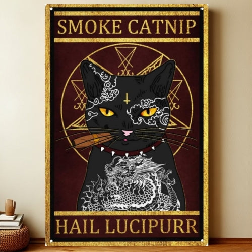 8x12 Cute Cat Metal Sign – Retro Tin Wall Art for Cat Lovers & Kitchens | Liberty Signs #2257