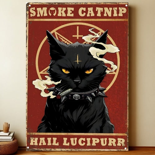 8x12 Cute Cat Metal Sign – Retro Tin Wall Art for Cat Lovers & Kitchens | Liberty Signs #2267