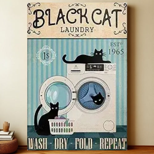 8x12 Cute Cat Metal Sign – Retro Tin Wall Art for Cat Lovers & Kitchens | Liberty Signs #2269