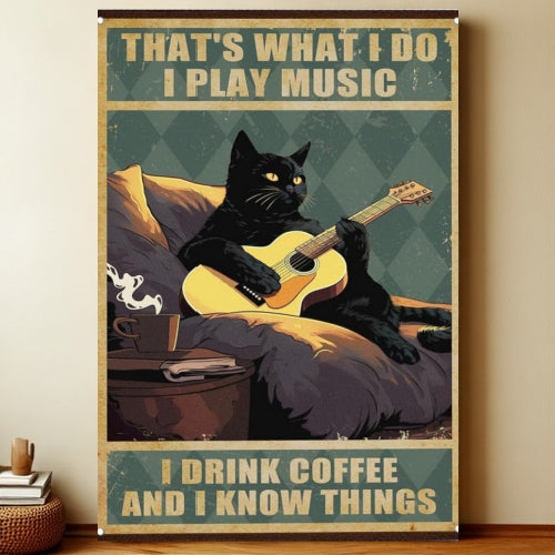8x12 Cute Cat Metal Sign – Retro Tin Wall Art for Cat Lovers & Kitchens | Liberty Signs #2280
