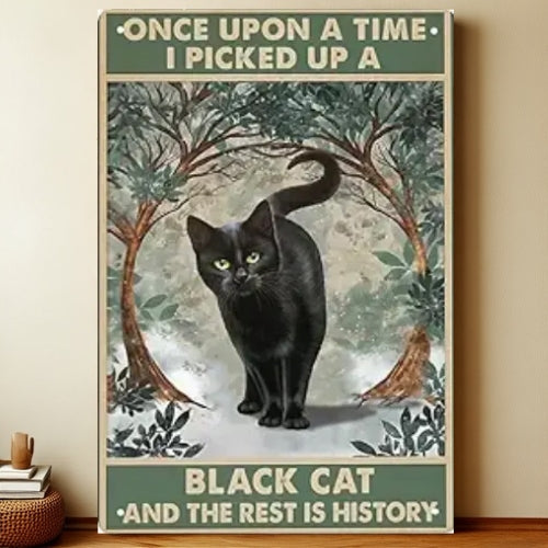 8x12 Cute Cat Metal Sign – Retro Tin Wall Art for Cat Lovers & Kitchens | Liberty Signs #2290