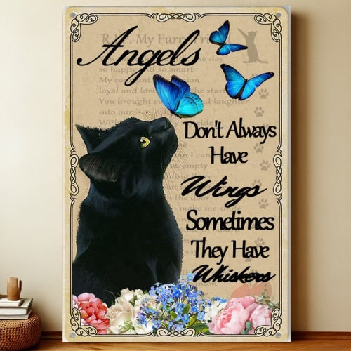8x12 Cute Cat Metal Sign – Retro Tin Wall Art for Cat Lovers & Kitchens | Liberty Signs #2293