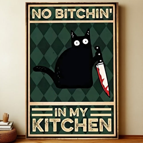 8x12 Cute Cat Metal Sign – Retro Tin Wall Art for Cat Lovers & Kitchens | Liberty Signs #2294