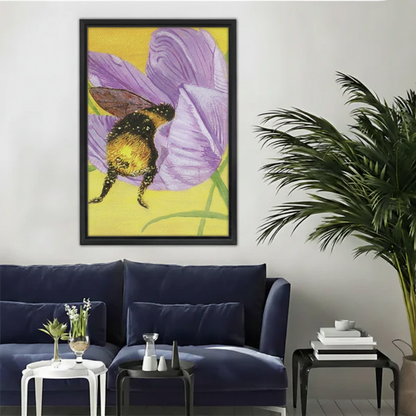 Bumblebee & Purple Flower Print — Bold Nature Wall Art| Liberty Signs#L939