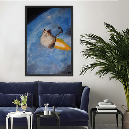 Space Cat on a Rocket — Funny Galaxy Wall Art Print| Liberty Signs#L956