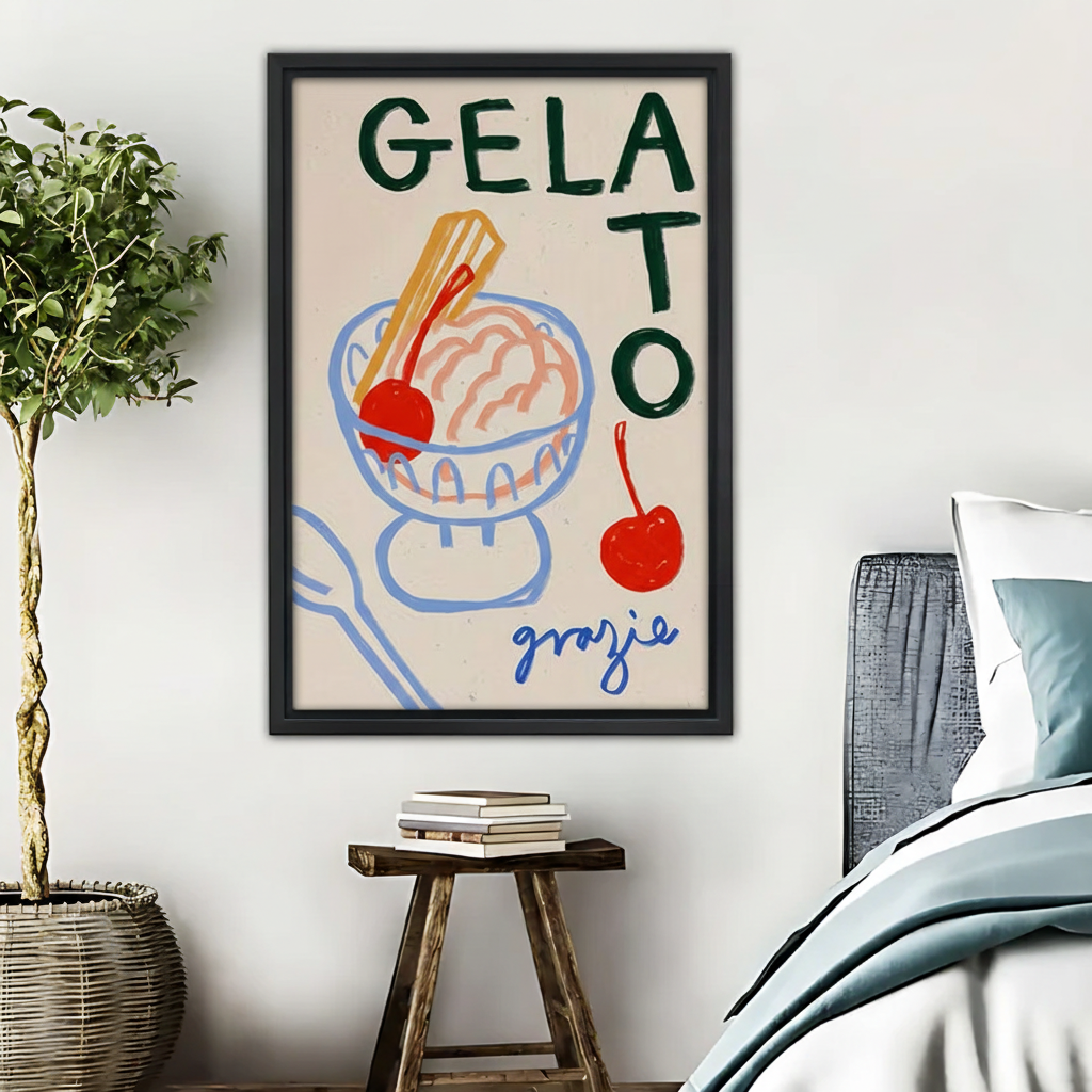 Gelato Art Print - Italian Ice Cream Kitchen Wall Decor|Liberty Signs #L444