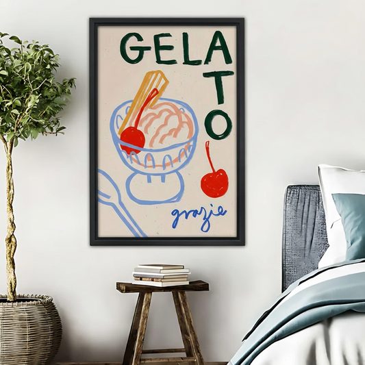 Gelato Art Print - Italian Ice Cream Kitchen Wall Decor|Liberty Signs #L444